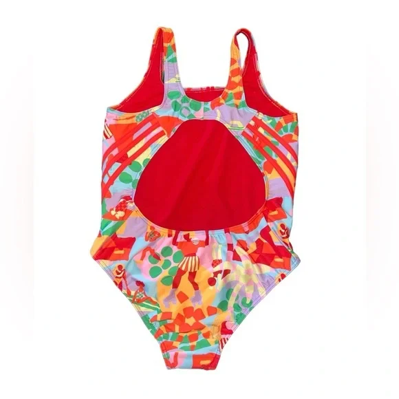 {NWOT FARM Rio + Adidas One Piece Bathing Suit in Pearl Citrine/Pink 12} - Picture 4 of 8